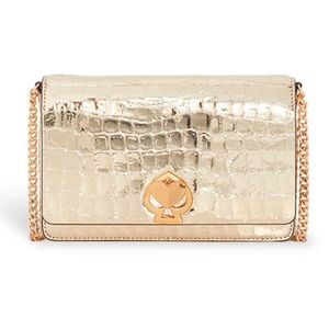 Kate Soade Gold Croc Romy purse
